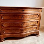 Antieke Biedermeier Buikkast – commode Notenhout – 4 Laden, Ophalen, Gebruikt, 100 tot 150 cm, Minder dan 100 cm
