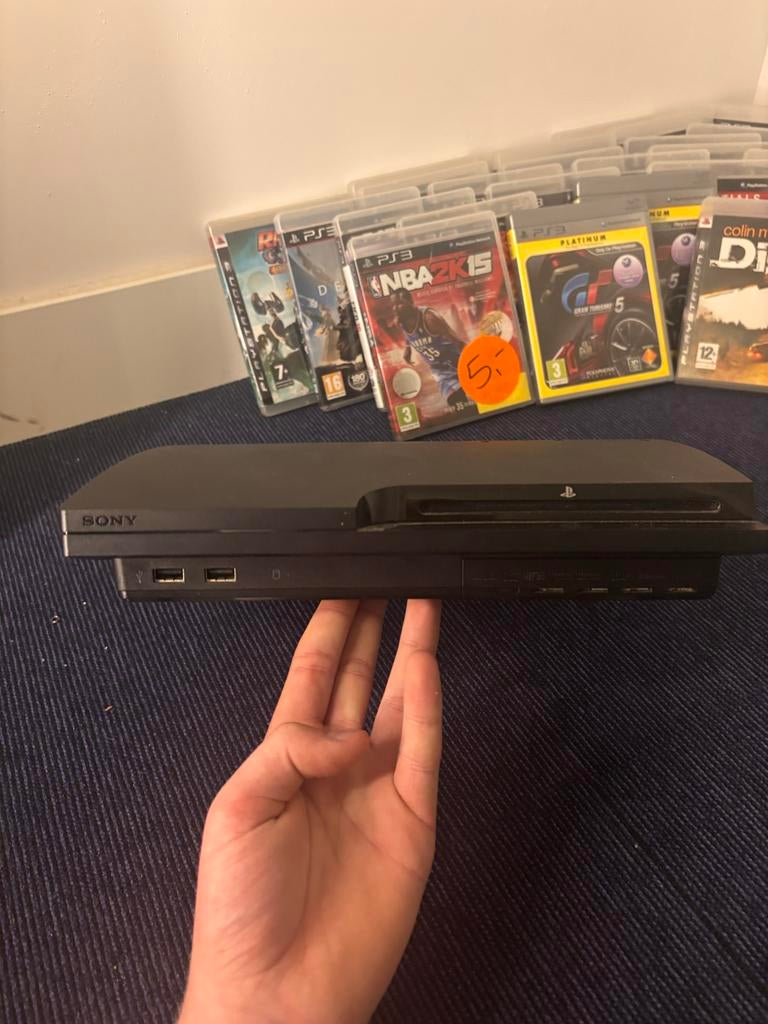 PlayStation 3 Slim met games en kabels, Spelcomputers en Games, Spelcomputers | Sony PlayStation 3, Met games, Ophalen of Verzenden