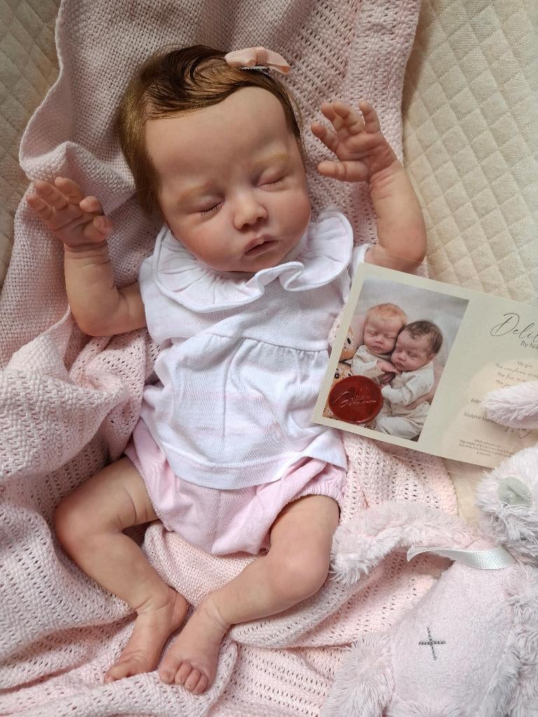 Originele reborn Delilah met certificaten Sold-Out, Verzamelen, Poppen, Ophalen of Verzenden, Zo goed als nieuw, Pop, Levensecht of Reborn