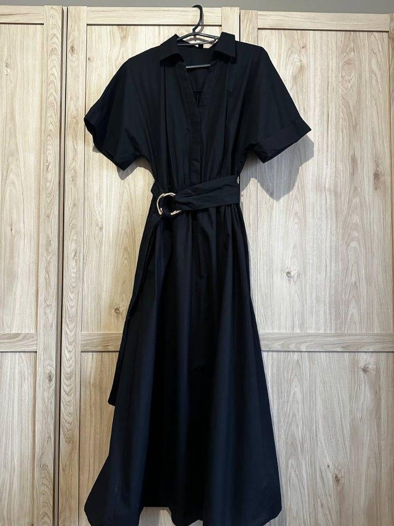 Mooie katoen jurk, Kleding | Dames, Jurken, Zwart, Zo goed als nieuw, C&A, Onder de knie