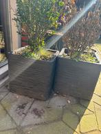 Capi Europe Plantenbak Rib Zwart - Zo goed als nieuw, Tuin en Terras, Kunststof, Minder dan 60 cm, Vierkant, Ophalen of Verzenden
