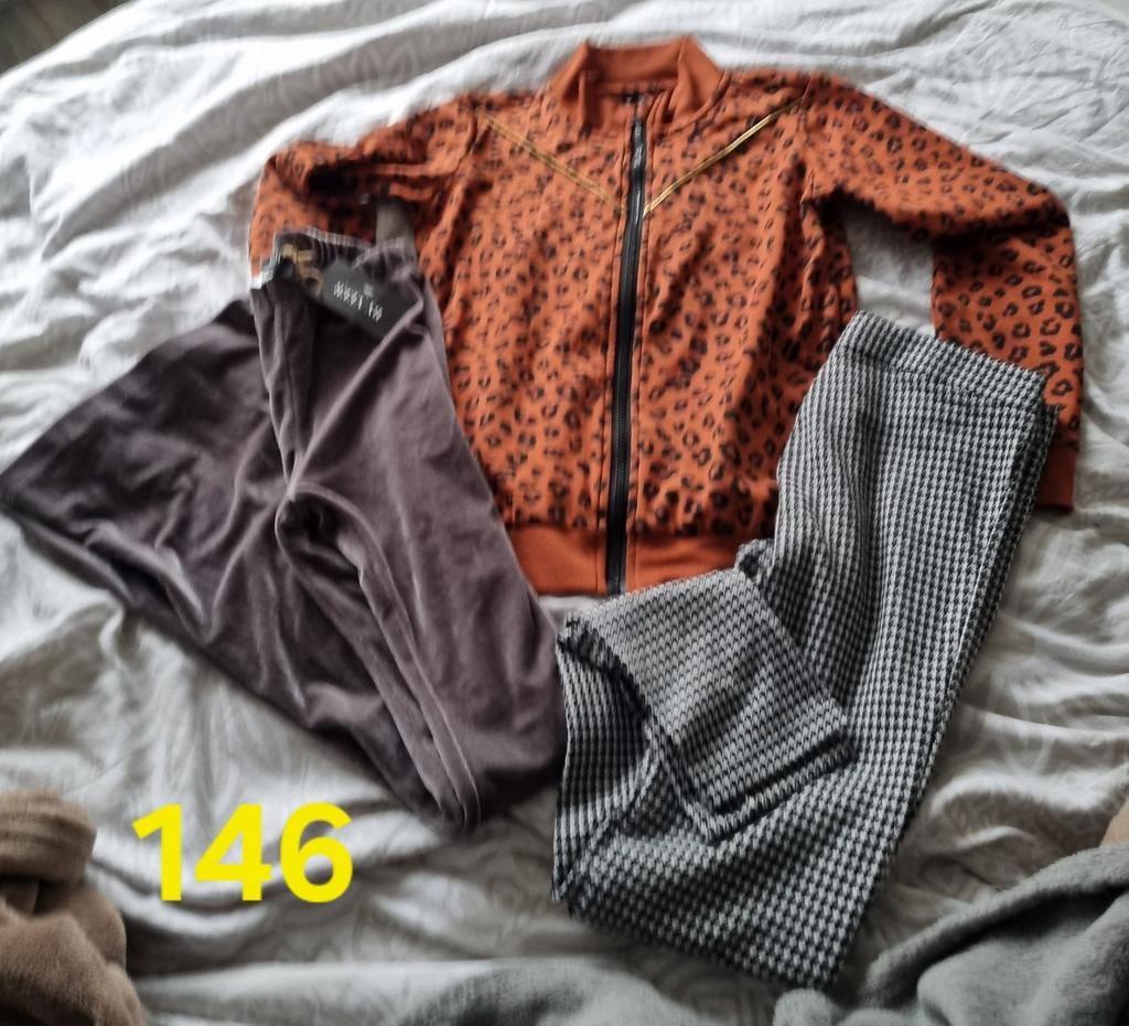 Leopard print jasje, fluwelen broek en geruite broek, Overige kleuren, Maat 46/48 (XL) of groter, Ophalen of Verzenden, Onbekend