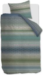 Snoozing Katoen satijn dekbedovertrek 1 pers. 2st., Eenpersoons, Blauw, Dekbedovertrek, Nieuw