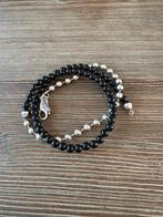 Silk armband zilver met onyx, Sieraden, Tassen en Uiterlijk, Armbanden, Zwart, Ophalen of Verzenden, Zo goed als nieuw, Met edelsteen