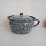 Zeldzaam Antiek Grijs Gewolkt Emaille Jacobapannetje Jacoba, Antiek en Kunst, Antiek | Emaille, Ophalen of Verzenden