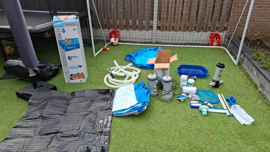 Zwembad bestway 3x 2.01m + toebehoren, Ophalen, Opzetzwembad, Rechthoekig, Minder dan 80 cm