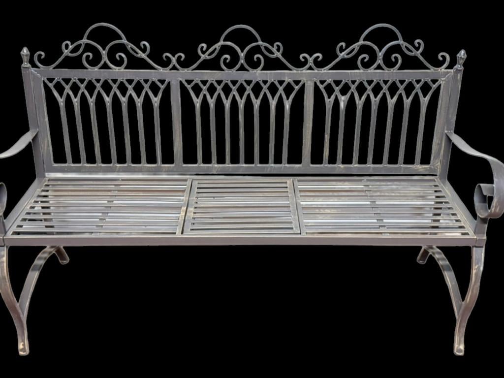 Metalen tuinbank met inklapbaar tafeltje, Ophalen of Verzenden