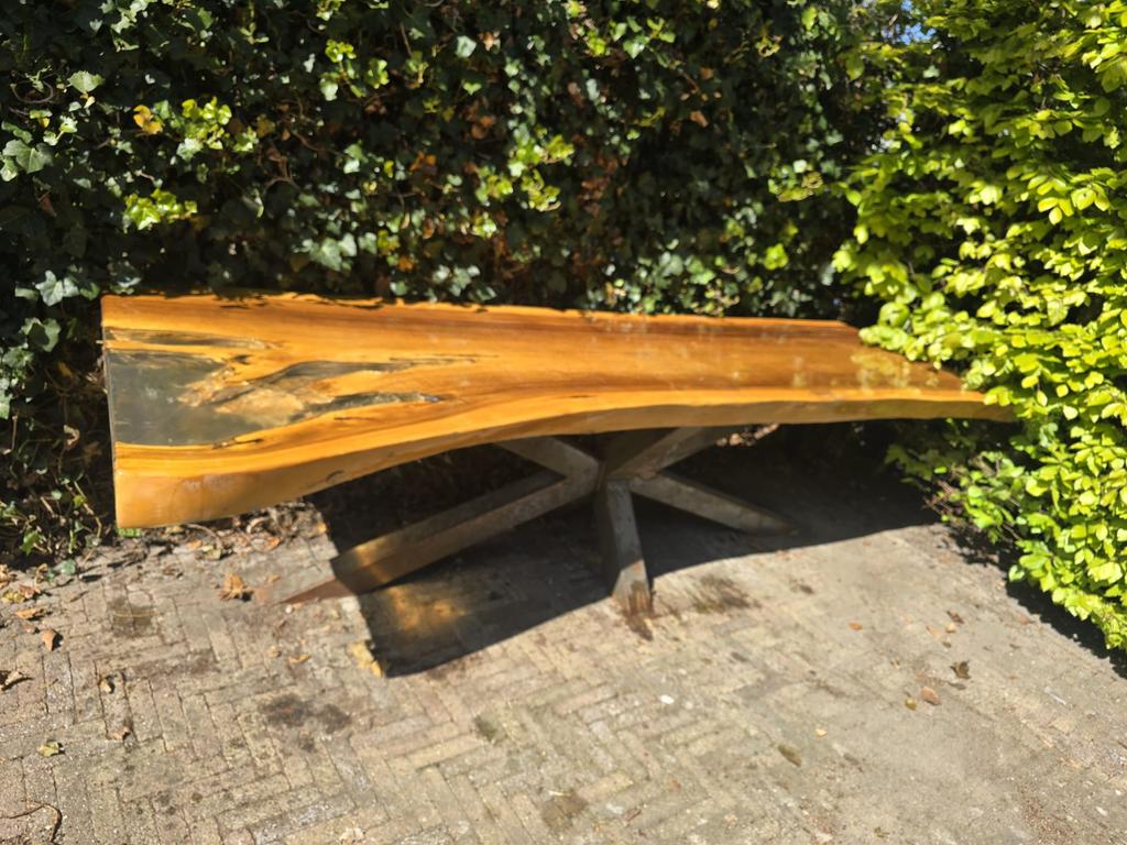 Suar hout met epoxy blad, Gebruikt, Ophalen of Verzenden, 250 tot 300 cm, Plank