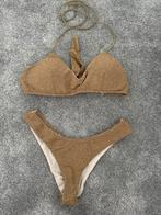 Gouden glitter bikini topje + broekje S/M, Kleding | Dames, Ophalen of Verzenden, Zo goed als nieuw, Overige kleuren, Bikini