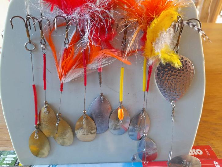 9 VINTAGE LUXOR SUCCES ULTRA LIGHT SPINNERS lengte 11-14 cm, Watersport en Boten, Hengelsport | Algemeen, Zo goed als nieuw, Kunstaas