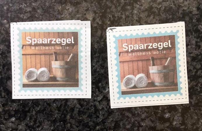 Sauna zegels voor dagje wellness AD krantsparen, Ophalen of Verzenden, Overige soorten, Zegels, Bonnen of Punten