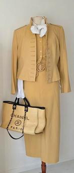 Pauw 4  3dlg set maxirok gilet & blazer 40/42, Kostuum of Pak, Verzenden, Geel, Maat 42/44 (L)