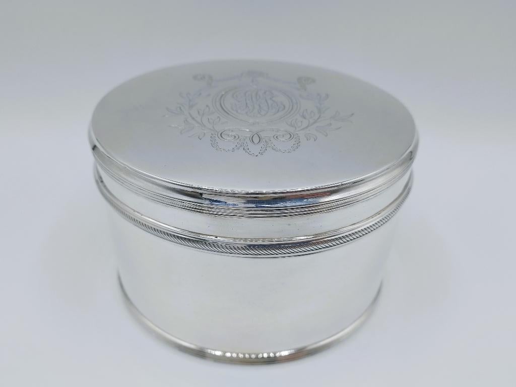 Zilveren koektrommel, E. Adelaar, Amsterdam, 1822, Antiek en Kunst, Antiek | Goud en Zilver, Verzenden, Zilver