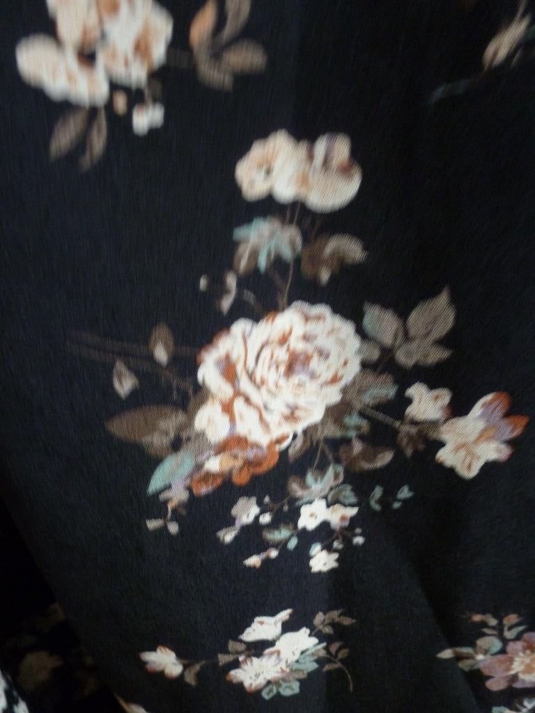 zomer MAXI jurk ZWART BLOEMEN 46 -GRATIS zend, Verzenden, Zwart, Maat 46/48 (XL) of groter, Nieuw