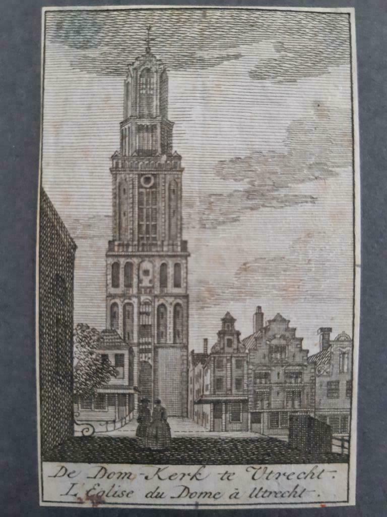 R06 / De Dom te Utrecht Unieke gravure uit de 18e eeuw, Antiek en Kunst, Ophalen of Verzenden