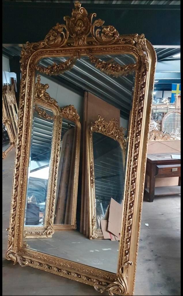 FRANSE BROCANTE BAROK SPIEGEL 120X220 CM, Ophalen of Verzenden