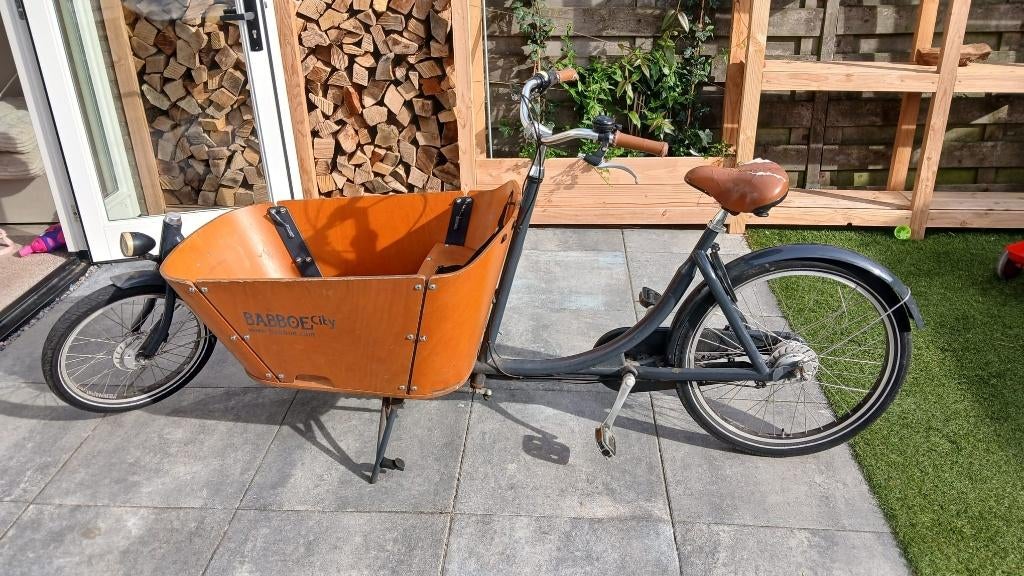 Babboe bakfiets, opknapper, Gebruikt, Huif, 3 kinderen, Ophalen