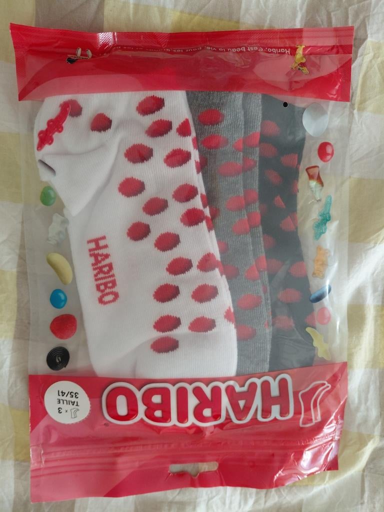 Haribo Sokken - 3 paar - Maat 35-41, Sokken en Kniesokken, Wit, Haribo, Nieuw