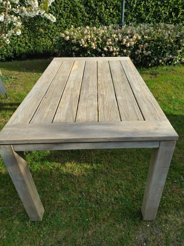 Hele mooie teak tuintafel. Rough, Tuin en Terras, Tuintafels, Ophalen, Gebruikt, Rechthoekig, Teakhout