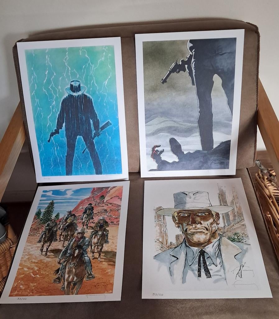 Hermann - Duke - Portfolio van 5 A3 prenten - Gesigneerd, Meerdere stripboeken, Ophalen of Verzenden, Nieuw