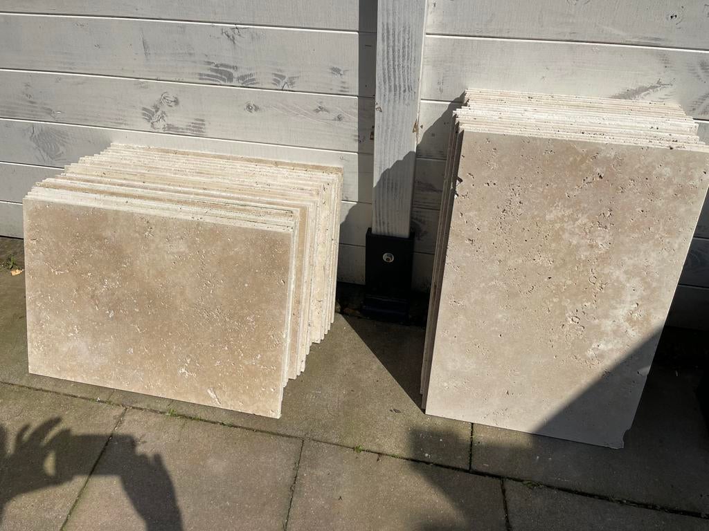 Travertin bianco, beige, light. 10m2., Ophalen, 40 tot 60 cm, Nieuw, 10 m² of meer