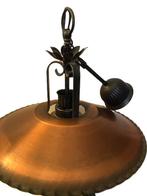 Vintage industriële hanglamp - dikke lampenkap glas, Gebruikt, Overige kleuren, Rond, Ophalen of Verzenden