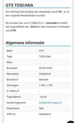 GTS Toscana Scooter - Zo goed als nieuw, Ophalen of Verzenden, Zo goed als nieuw, Overige merken