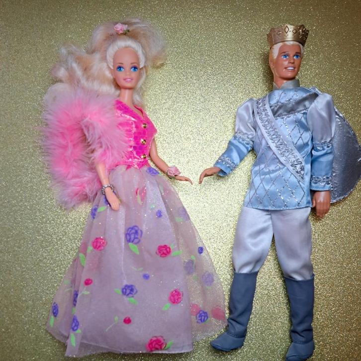 Mattel Fairytale Barbie rozen prinses en prins Ken, Verzamelen, Poppen, Zo goed als nieuw, Fashion Doll, Verzenden