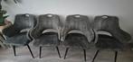 4 stuks eetkamerstoelen - velvet groen / grijs, Ophalen, Zo goed als nieuw, Vier, Modern