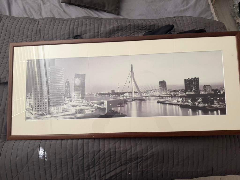 Sepia foto van Rotterdam uit 2004  ingelijst, Antiek en Kunst, Ophalen of Verzenden