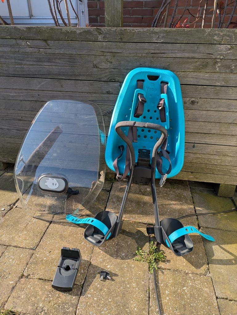Thule Yepp Mini fietszitje ocean, Fietsen en Brommers, Fietsaccessoires | Fietsstoeltjes, Gebruikt, Voorzitje, Voetsteuntjes, Ophalen