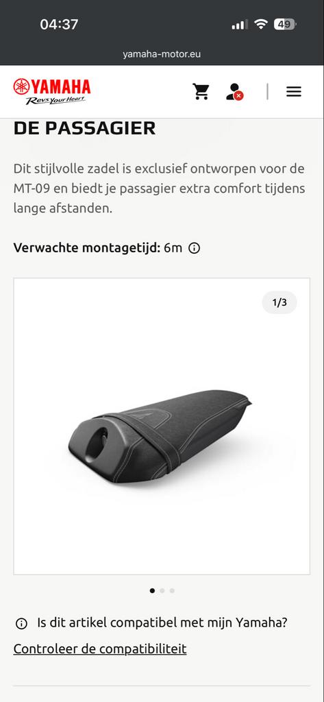 Comfort passagierzadel Yamaha MT-09 2024 +, Ophalen, Nieuw
