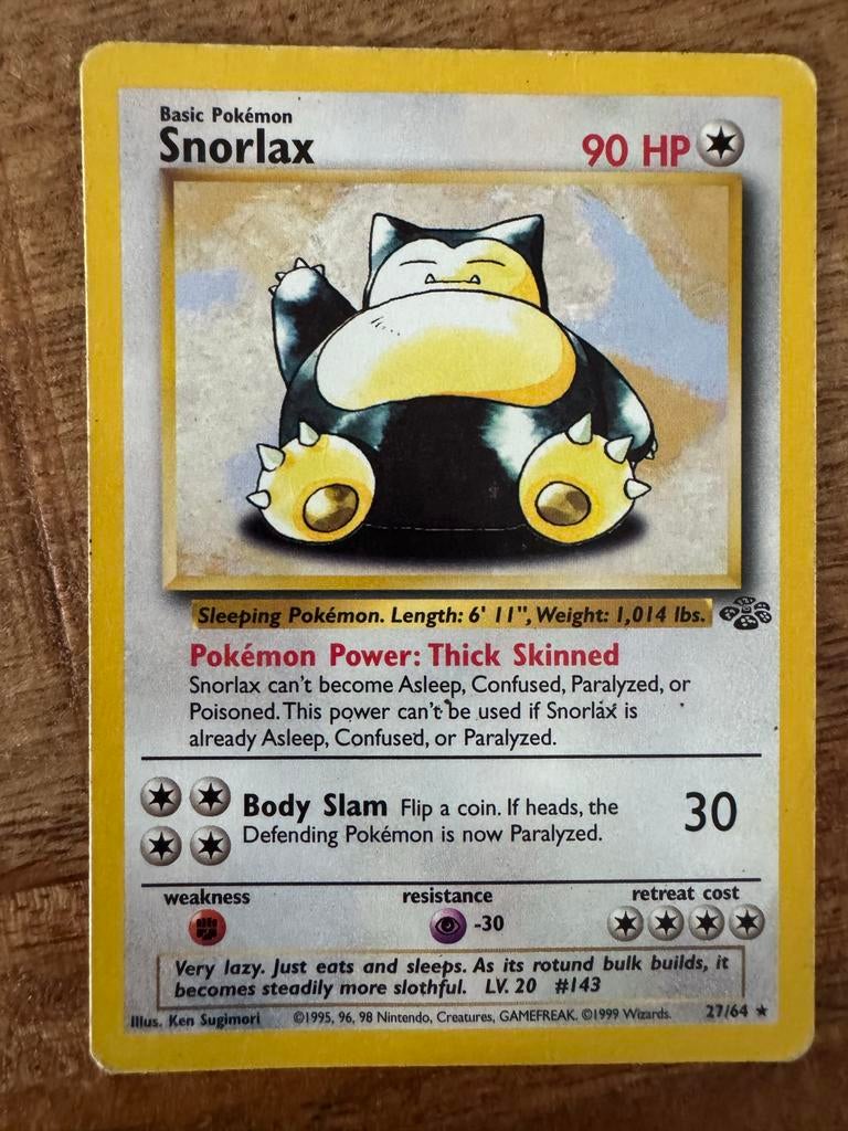 Pokémon kaart Snorlax 27/64, Hobby en Vrije tijd, Verzamelkaartspellen | Pokémon, Ophalen of Verzenden, Gebruikt, Losse kaart