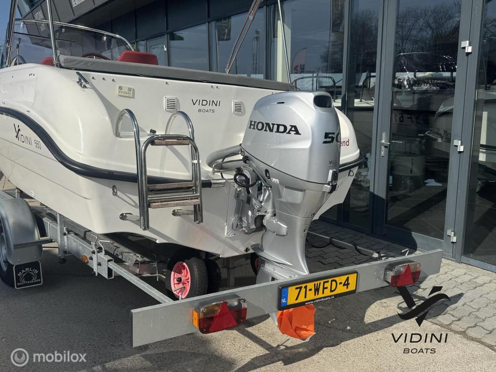 Vidini 560 sundeck Honda 50pk Marlin trailer *als nieuw*, Gebruikt, -, -, -