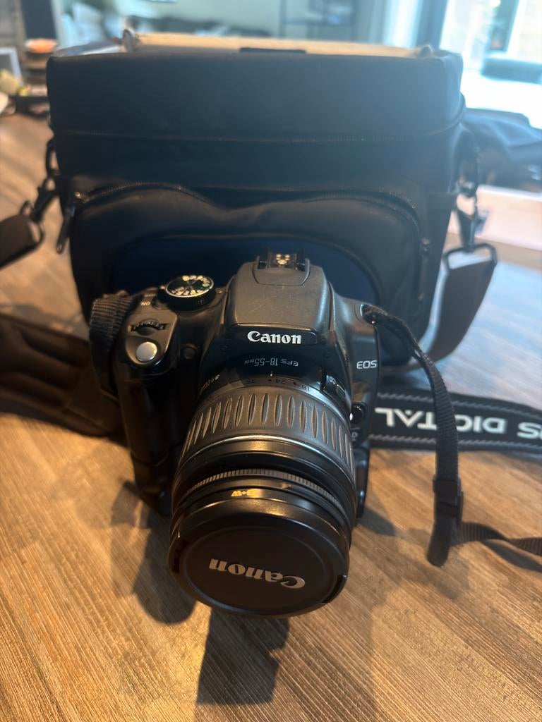 Canon EOS 350D spiegelreflexcamera met lens en flitser, Ophalen, Gebruikt, Spiegelreflex, Canon