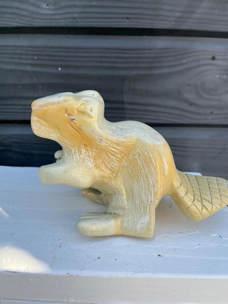 Handgemaakte bever uit speksteen, Ophalen of Verzenden