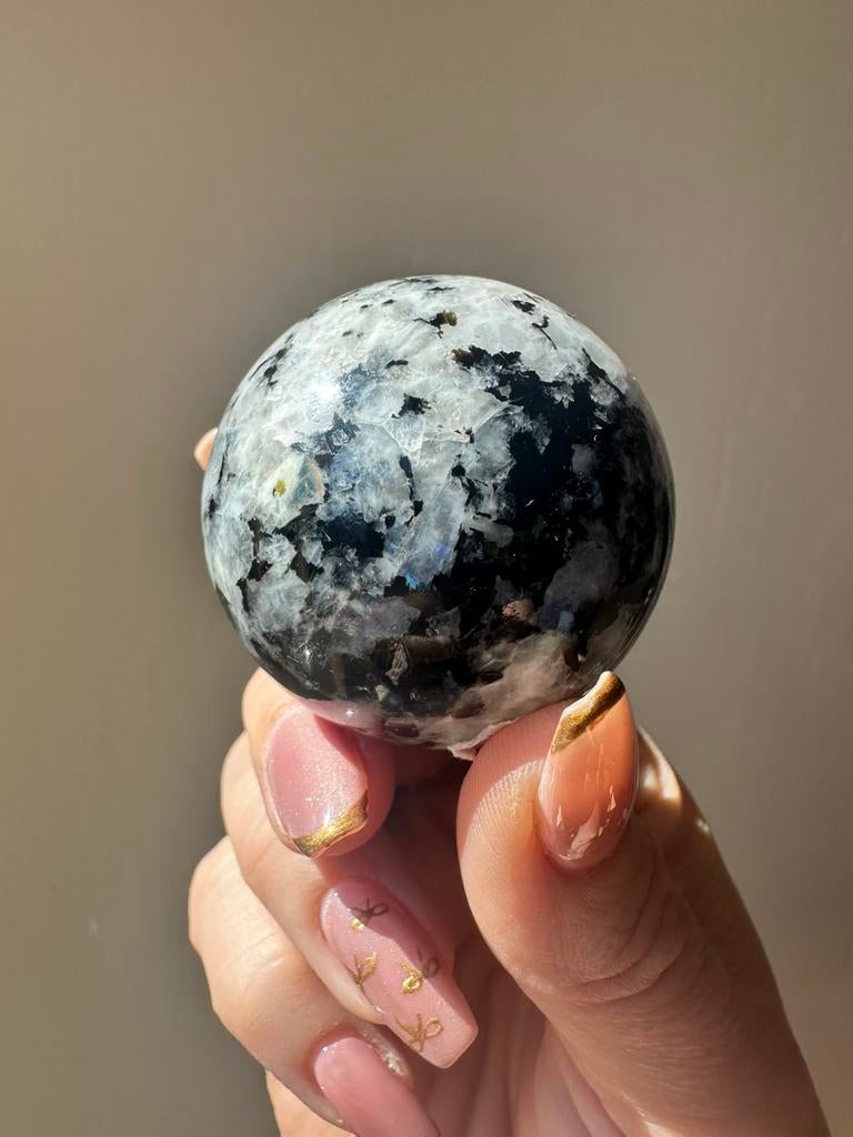 Regenboog maansteen sphere | bij Edelsteengoed, Ophalen of Verzenden, Mineraal