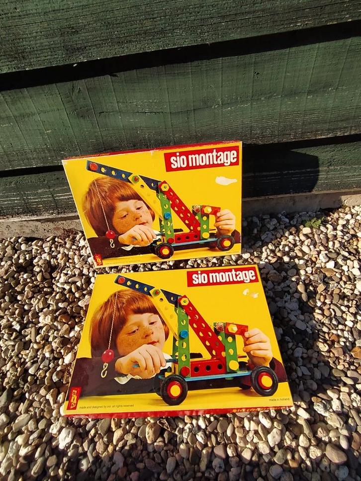Vintage SIO Montage Bouwdozen (2 stuks), Verzamelen, Speelgoed, Gebruikt, Verzenden