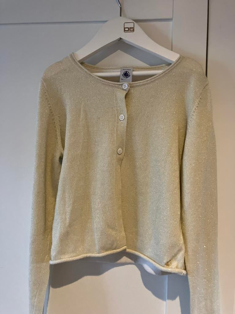 Petit bateau goud glitter vestje 10 jaar, Kinderen en Baby's, Kinderkleding | Maat 140, Ophalen, Zo goed als nieuw, Meisje, Trui of Vest