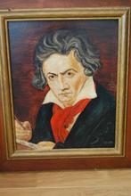 Schilderij met bekend portret van Beethoven., Ophalen, Gebruikt