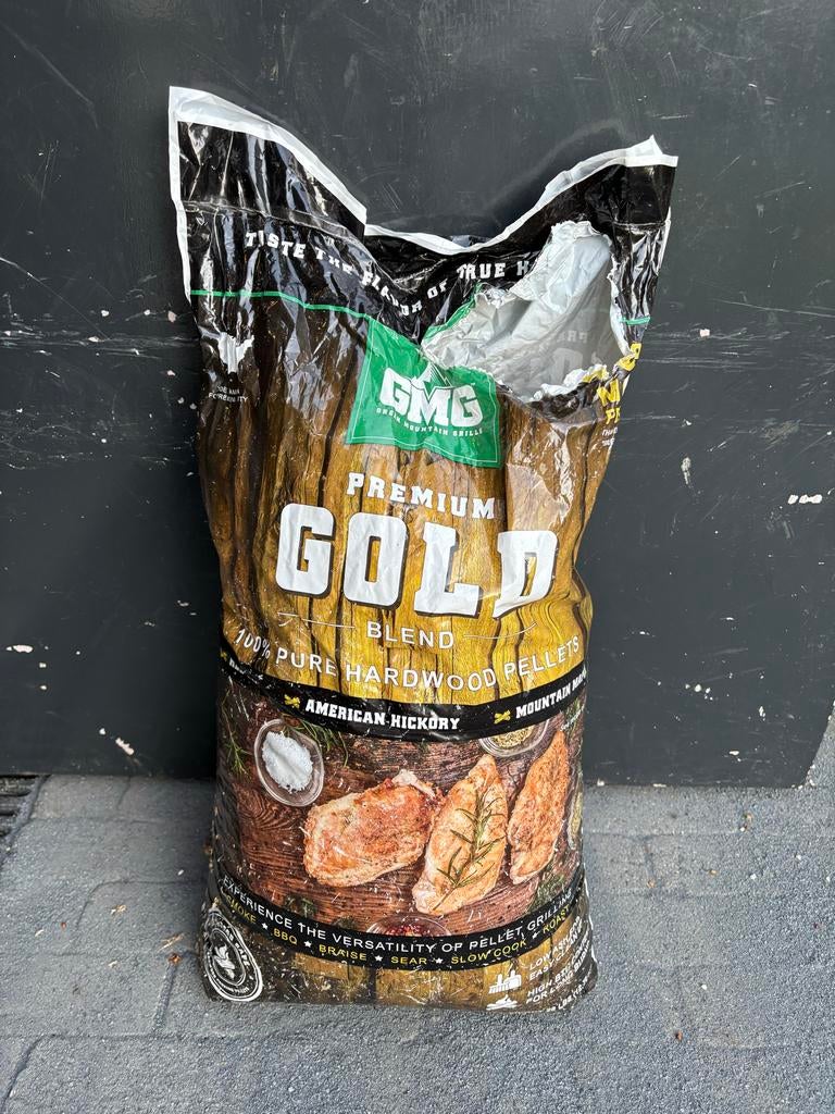 Premium Gold Blend Green Mountain Grills Pellets, Tuin en Terras, Houtskoolbarbecues, Gebruikt, Ophalen