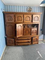 eiken kast, Ophalen, Glas, Gebruikt, Met deur(en)