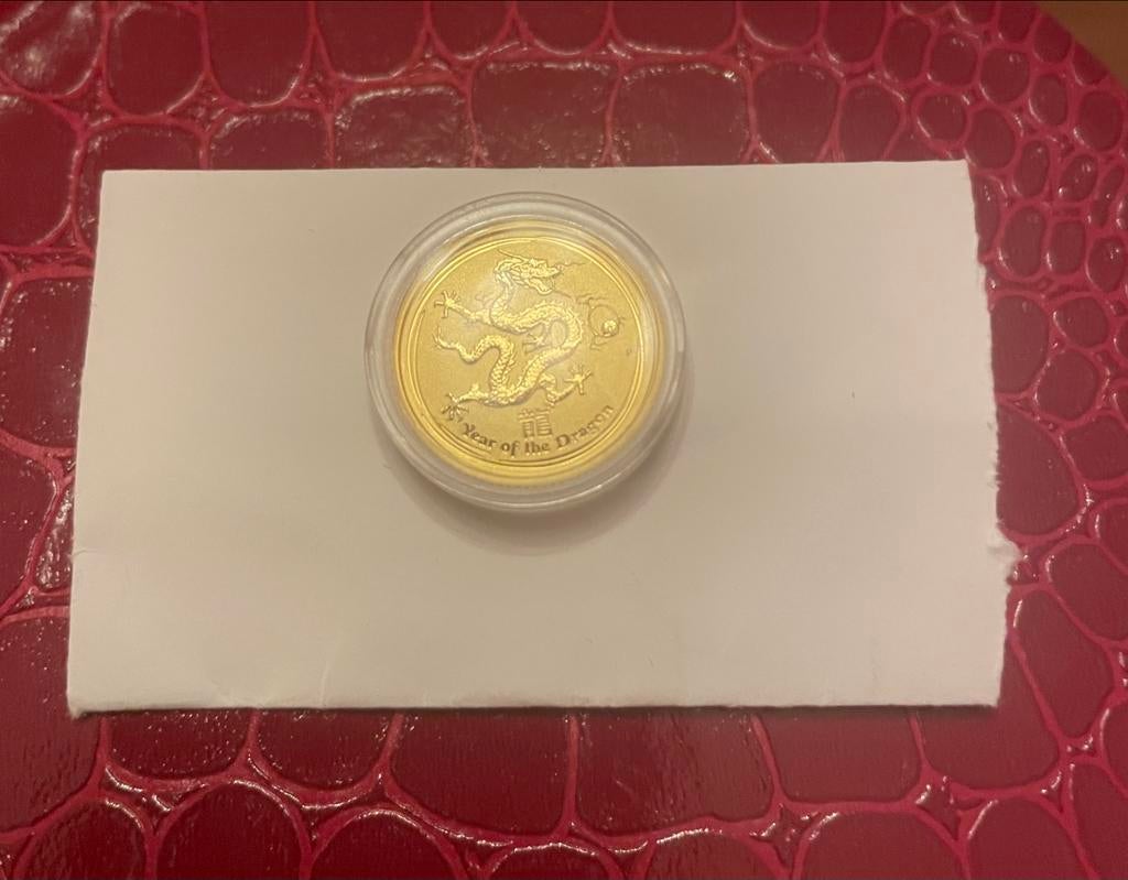 Zeldzame Lunar Year of the Dragon 2012 | 1/10 oz Goud, Postzegels en Munten, Edelmetalen en Baren, Ophalen of Verzenden, Goud