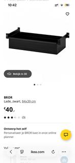 IKEA BROR lade zwart, nieuw in doos, Ophalen, 1 of 2 laden, Nieuw, 50 tot 100 cm
