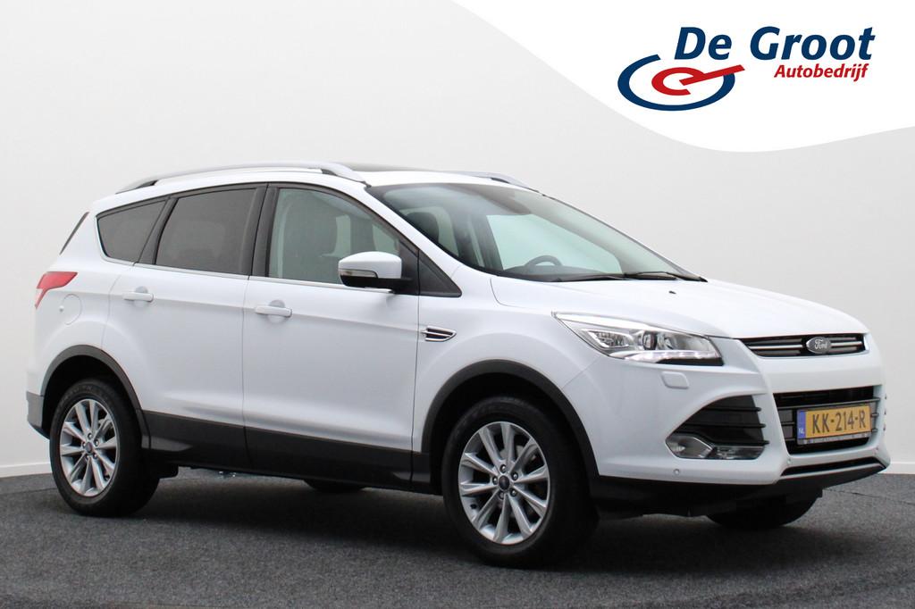Ford Kuga 1.5 Titanium Bi-Xenon, Panoramadak, Winterpakket,, 4 cilinders, Leder en Stof, Wit, Origineel Nederlands