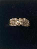 14K Gouden dames ring 25 diamanten, Sieraden, Tassen en Uiterlijk, Ringen, Ophalen, Zo goed als nieuw, 17 tot 18, Met edelsteen