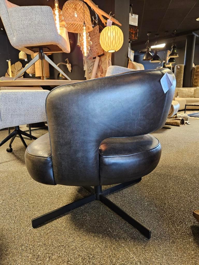 Fauteuil LENNOX africa leder het-anker, Ophalen of Verzenden, Nieuw, Stof, 50 tot 75 cm