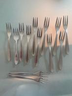 Taartvorkjes, Ophalen of Verzenden, Gebruikt, Rvs of Chroom, Los bestek