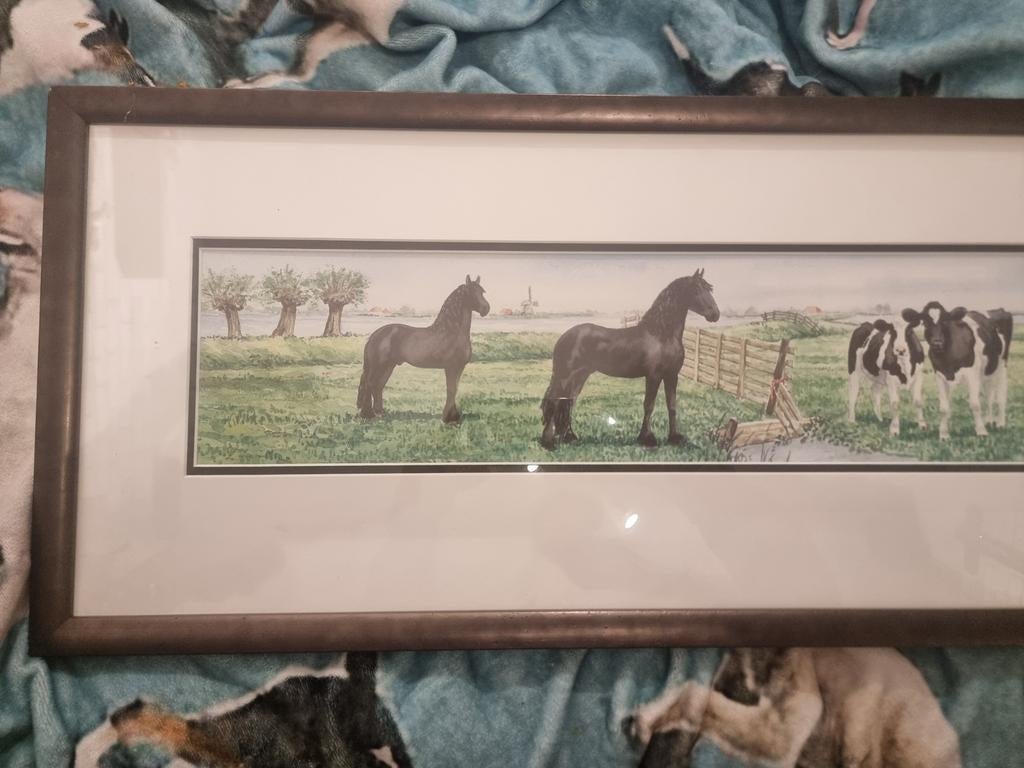 Ingelijste landelijke print Wiebe van der Zee, Ophalen, Minder dan 50 cm, Print, Minder dan 50 cm