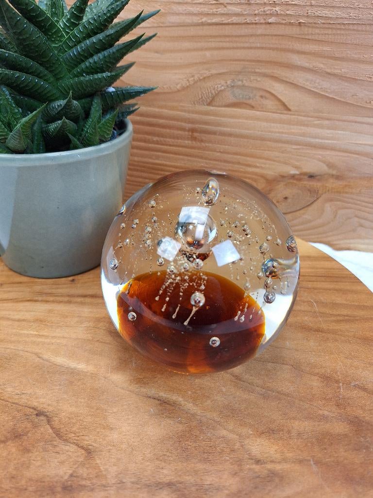 Presse papier glazen bol rood, Antiek en Kunst, Ophalen of Verzenden